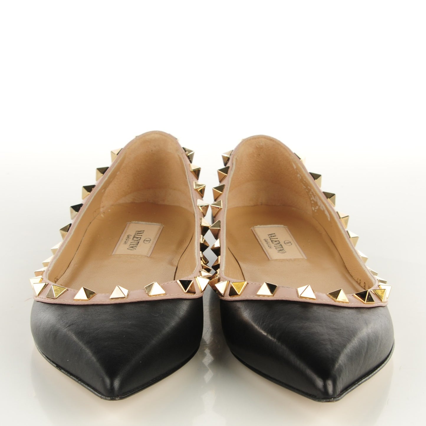 Nappa Rockstud Ballerina Flats 36 Black Poudre