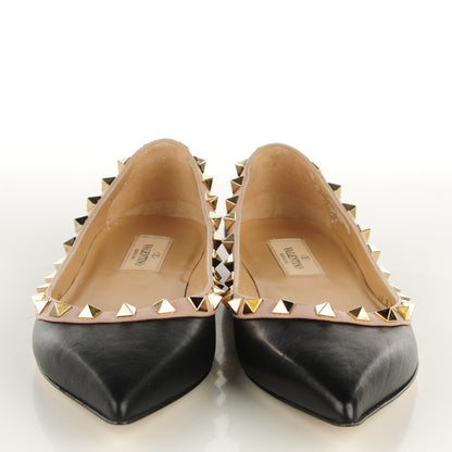 Valentino Garavani Nappa Rockstud Ballerina Flats 36 Black Poudre 5 of 18