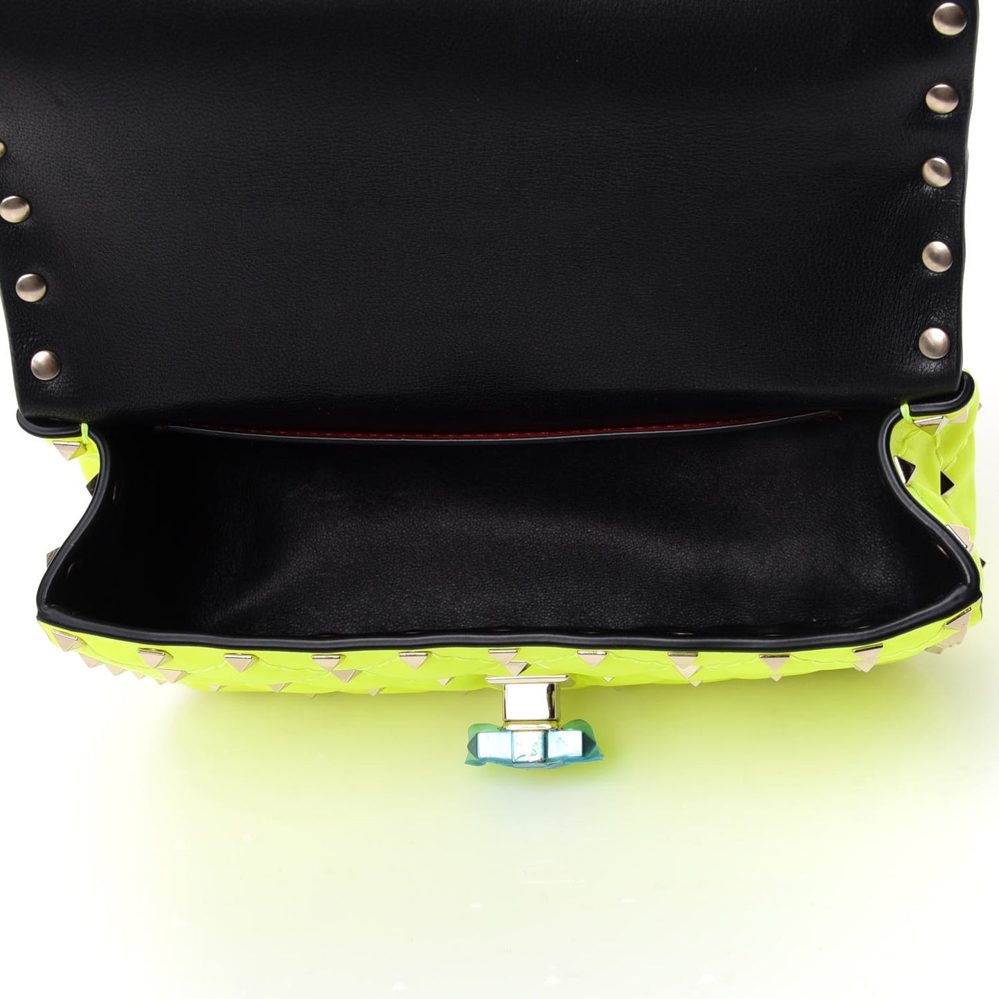 Calfskin Mini Rockstud Spike Shoulder Bag Lime