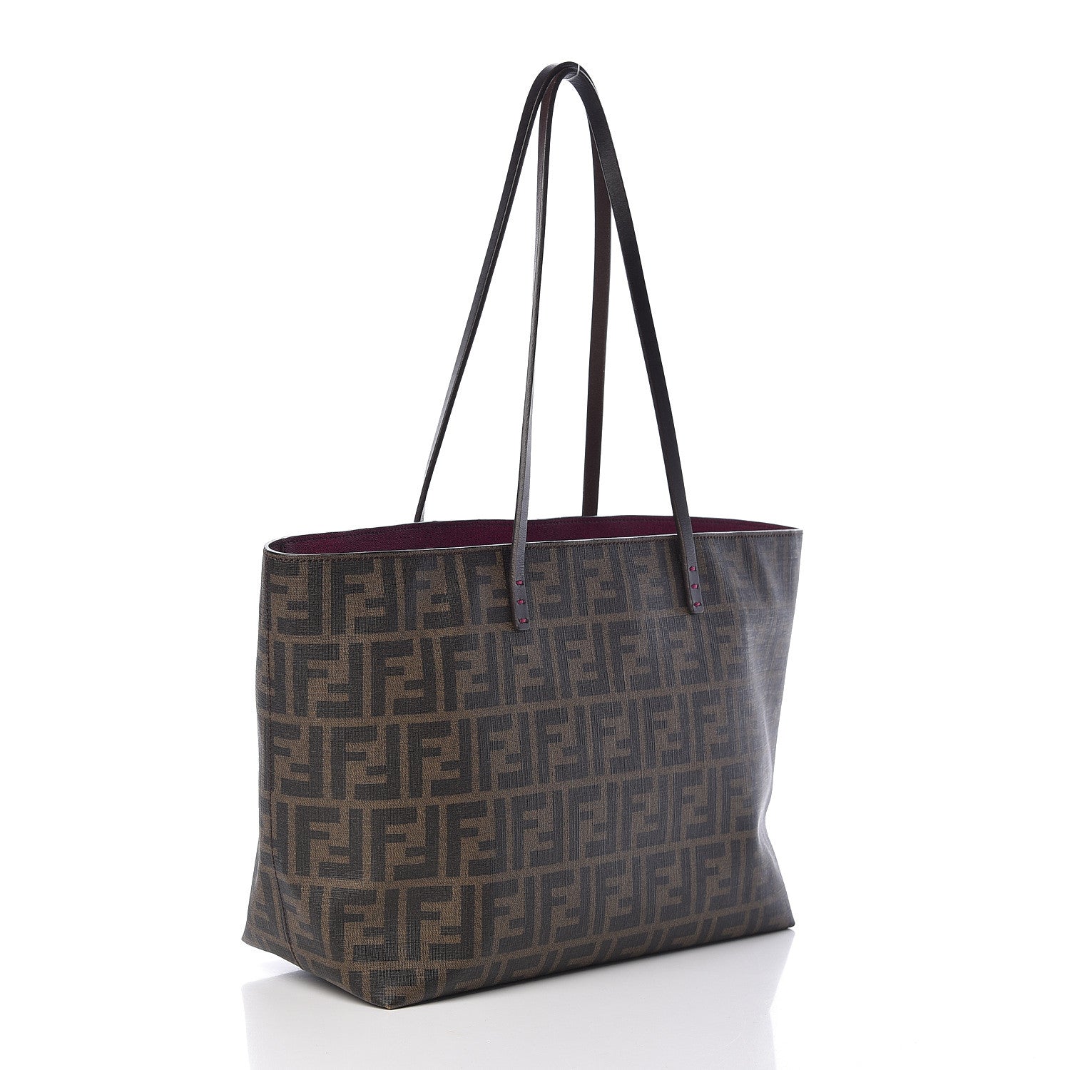 Fendi Zucca Spalmati Small Roll Tote Tobacco Fuxia 3 of 13