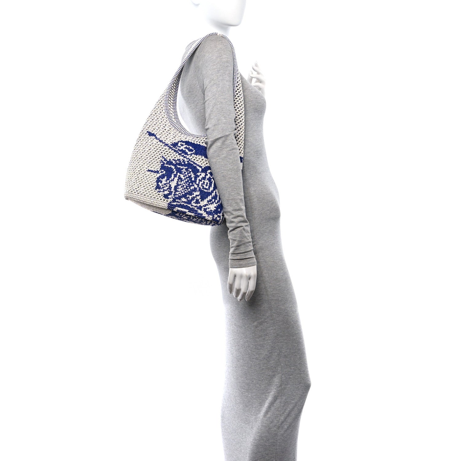 Burberry Viscose Small EKD Crochet Bag White 2 of 10