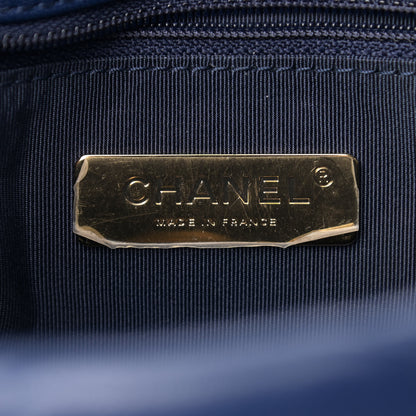 Chanel Goatskin Quilted Medium Chanel 19 Flap Dark Blue 10 of 13