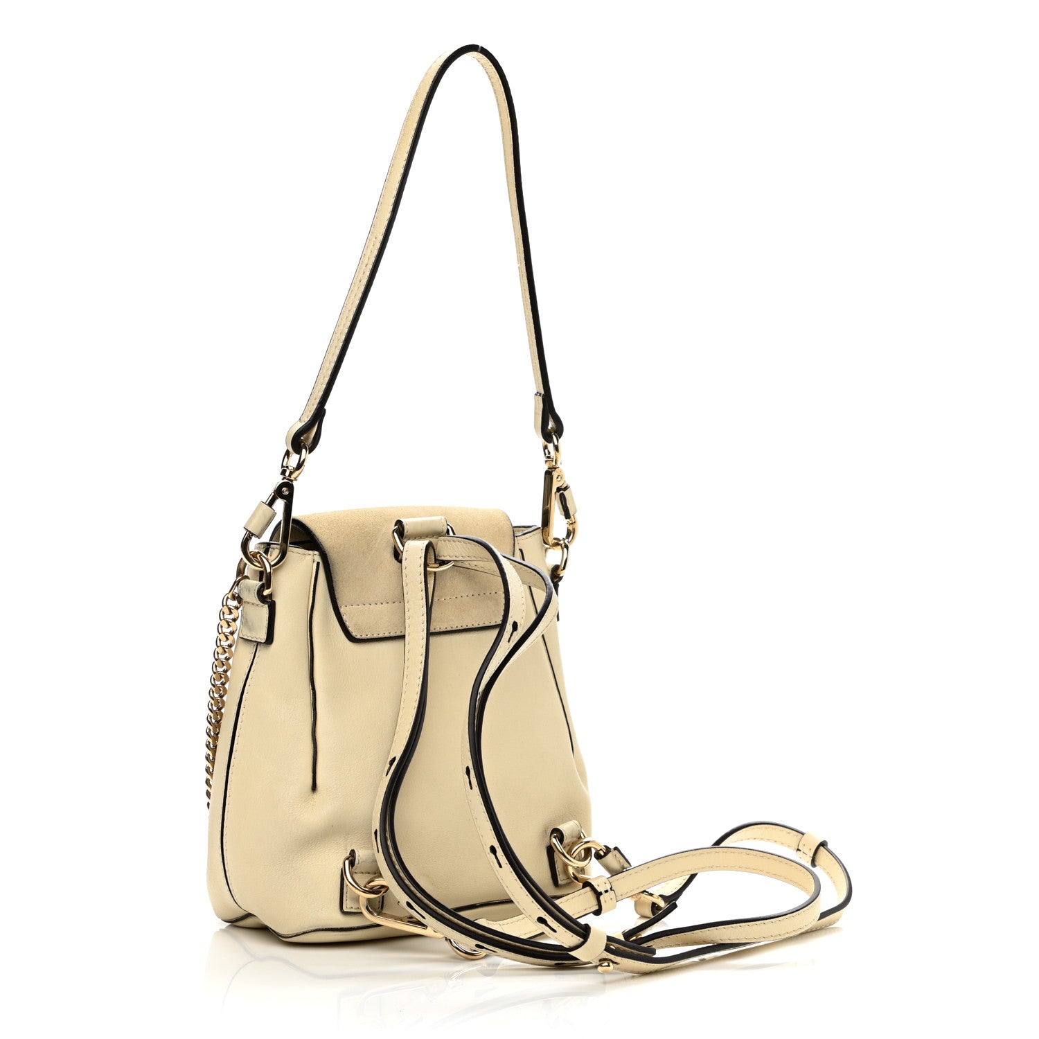 Chloe Suede Calfskin Mini Faye Backpack Off White 3 of 16
