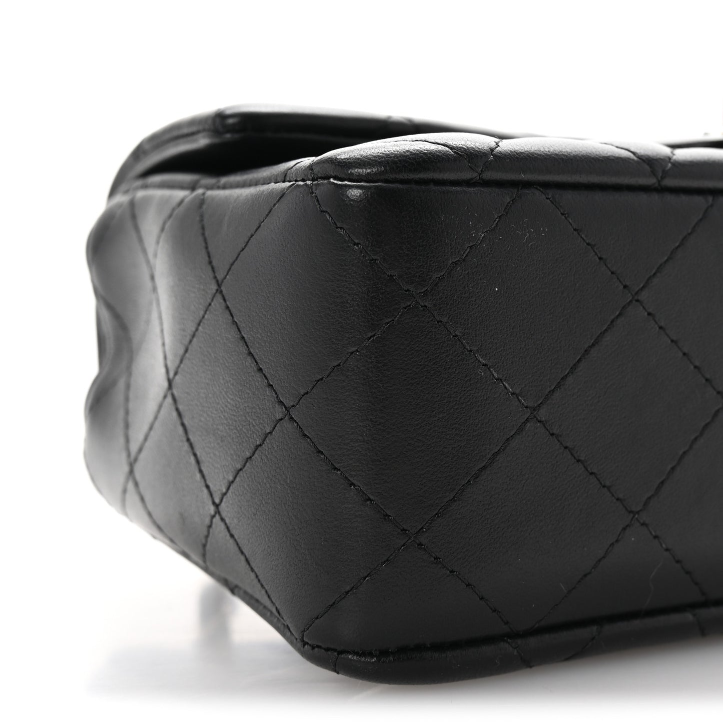 Lambskin Quilted Mini Rectangular Flap Black