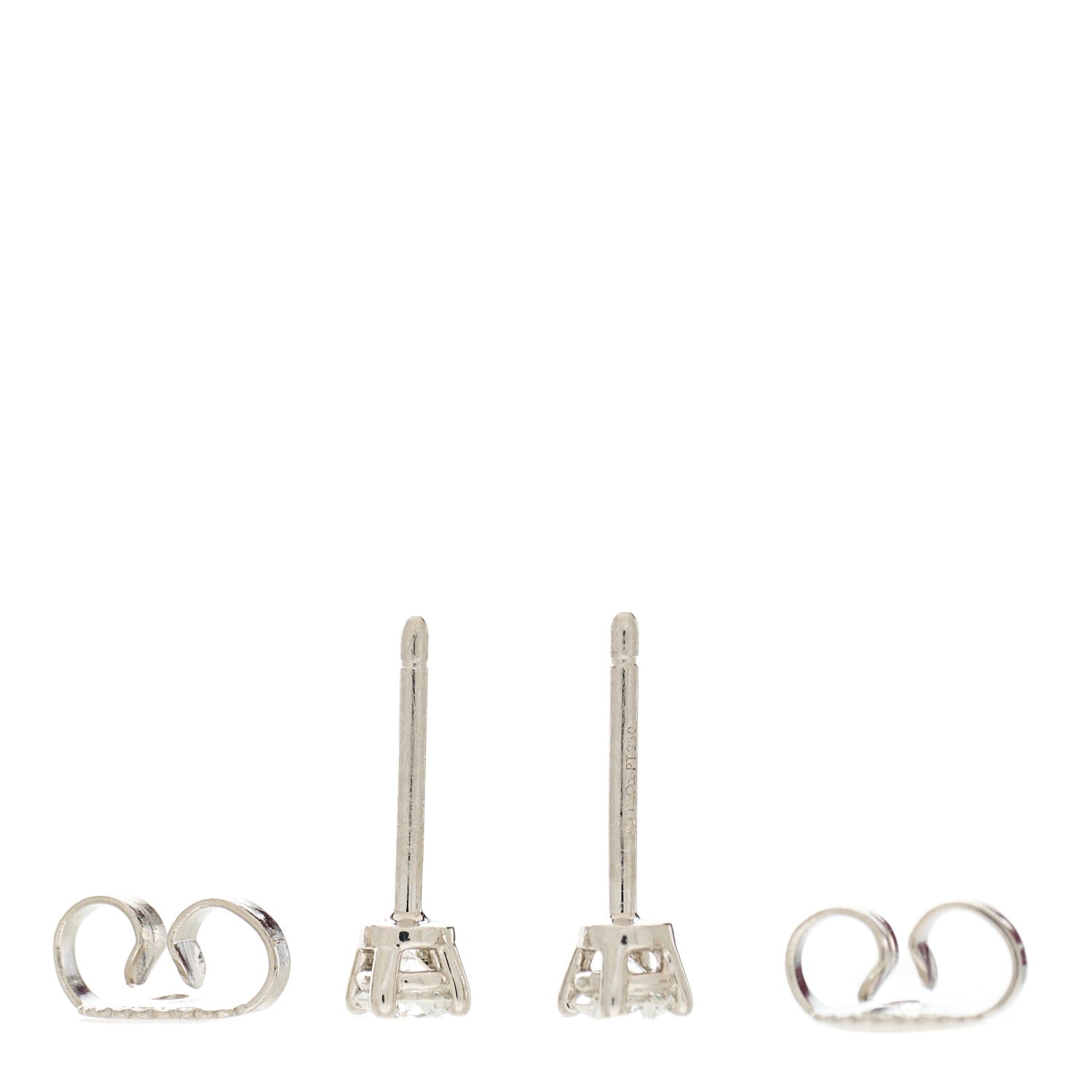 Tiffany Platinum Diamond .22ctw Solitaire Earrings 4 of 4