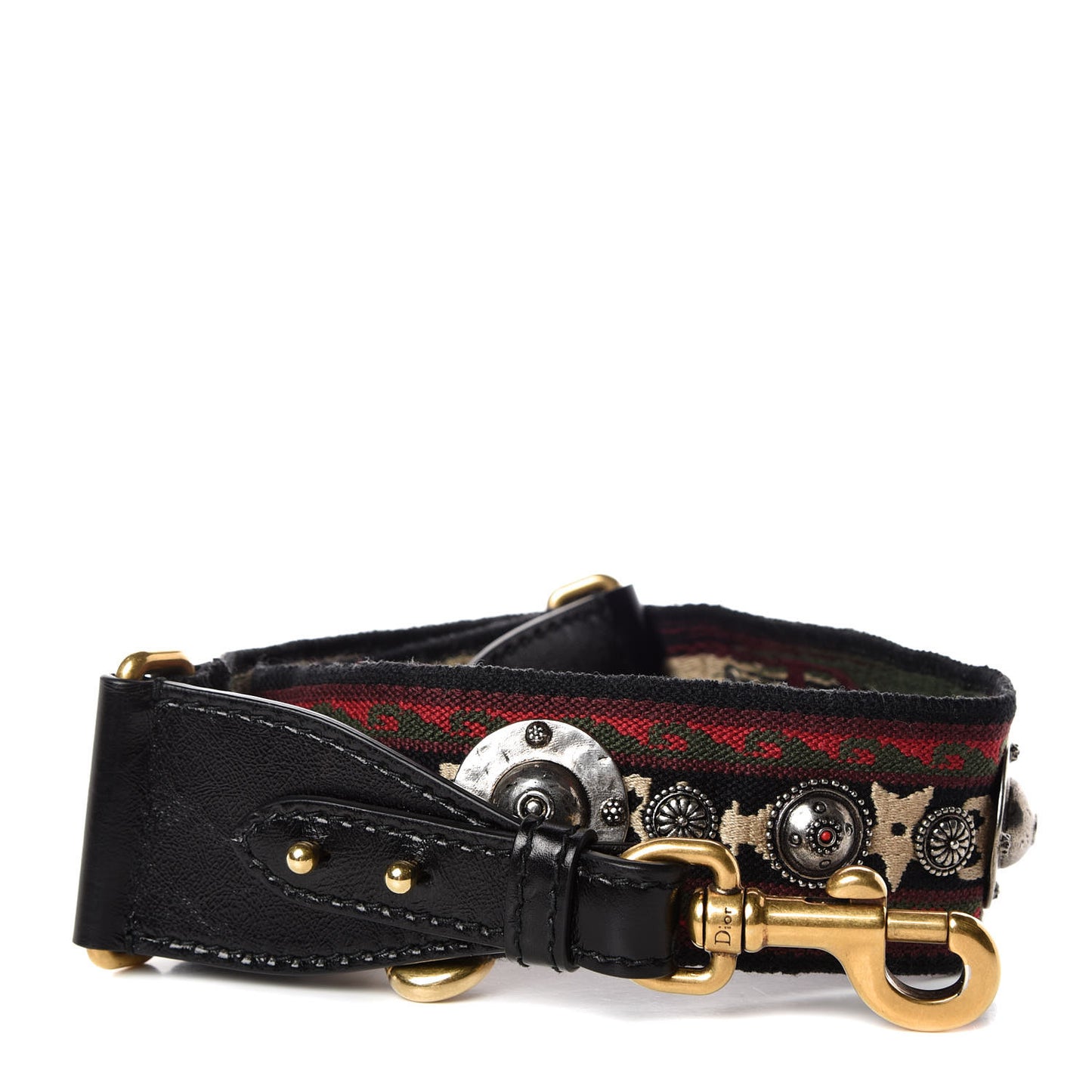 Canvas Embroidered Studded Bohemian Shoulder Strap Red