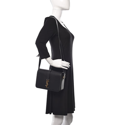 Saint Laurent Textured Calfskin Medium Classic Monogram Universite Bag Black 2 of 9