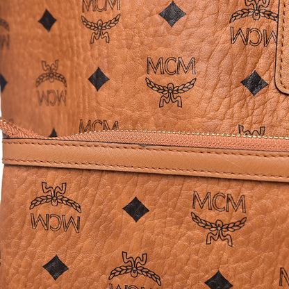 MCM Visetos Large Liz Reversible Shopper Tote Cognac 12 of 16