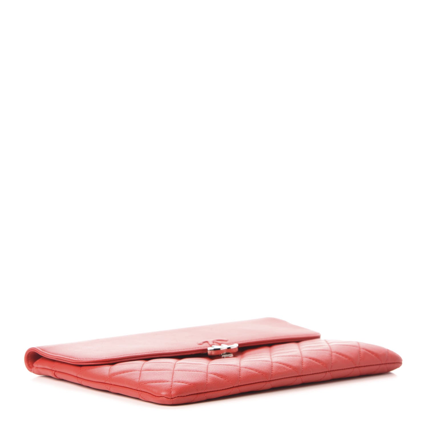 Chanel Grained Calfskin Quilted CC Box Pouch Red 4 of 7