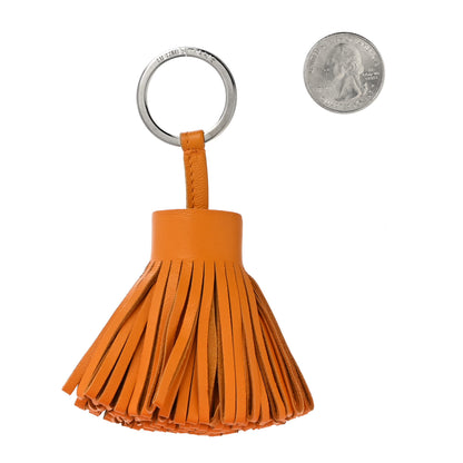 Hermes Lambskin Carmen Tassel Key Holder Jaune D'Or 2 of 5