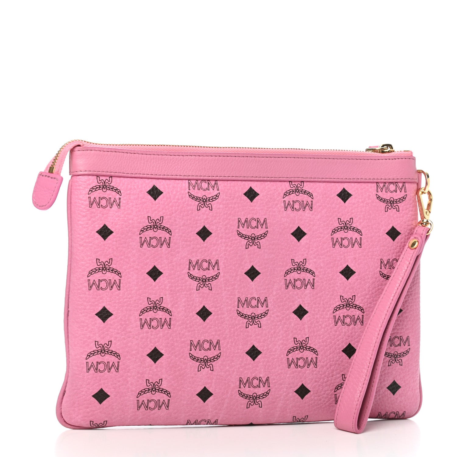 MCM Visetos Studded Wristlet Pouch Pink 3 of 7