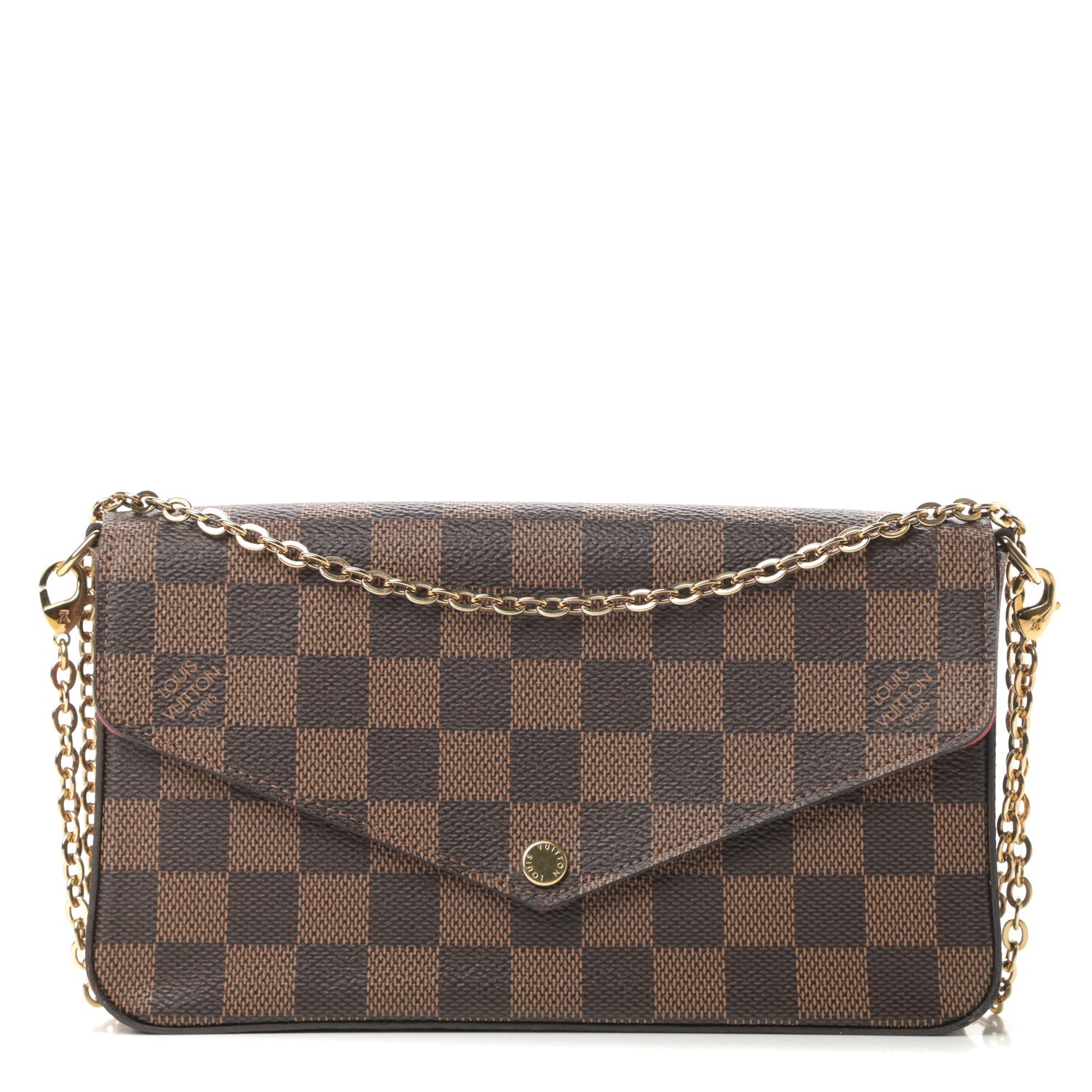 Louis Vuitton Damier Ebene Pochette Felicie Chain Wallet 1 of 12