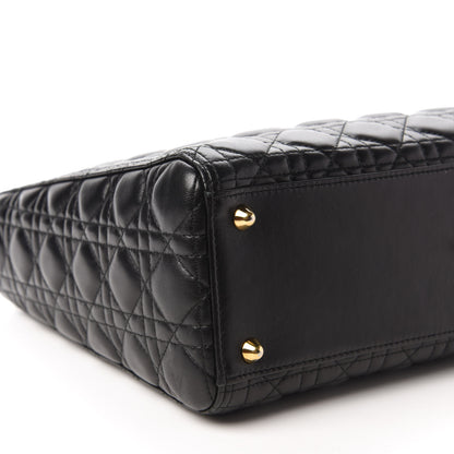 Christian Dior Lambskin Cannage Large Lady Dior Black 6 of 10