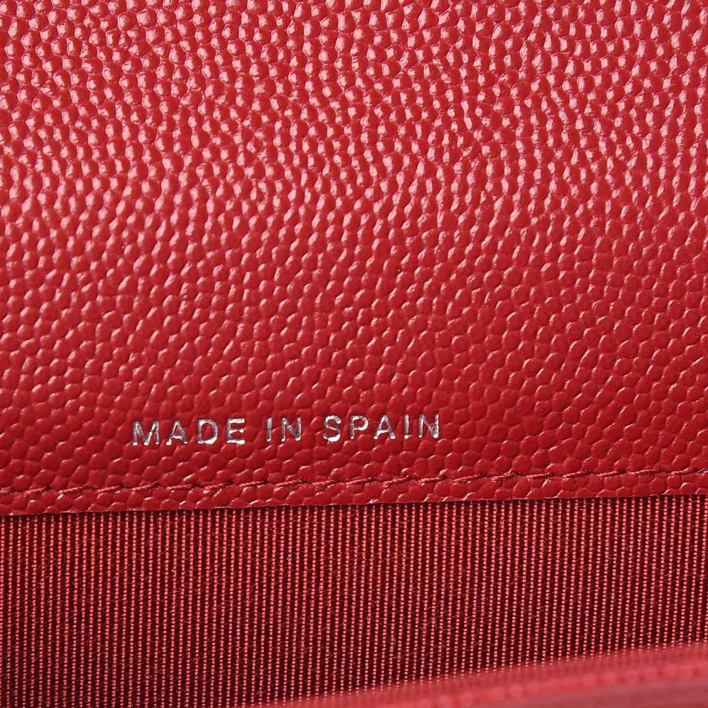 Caviar Quilted Flap Card Holder Dark Red