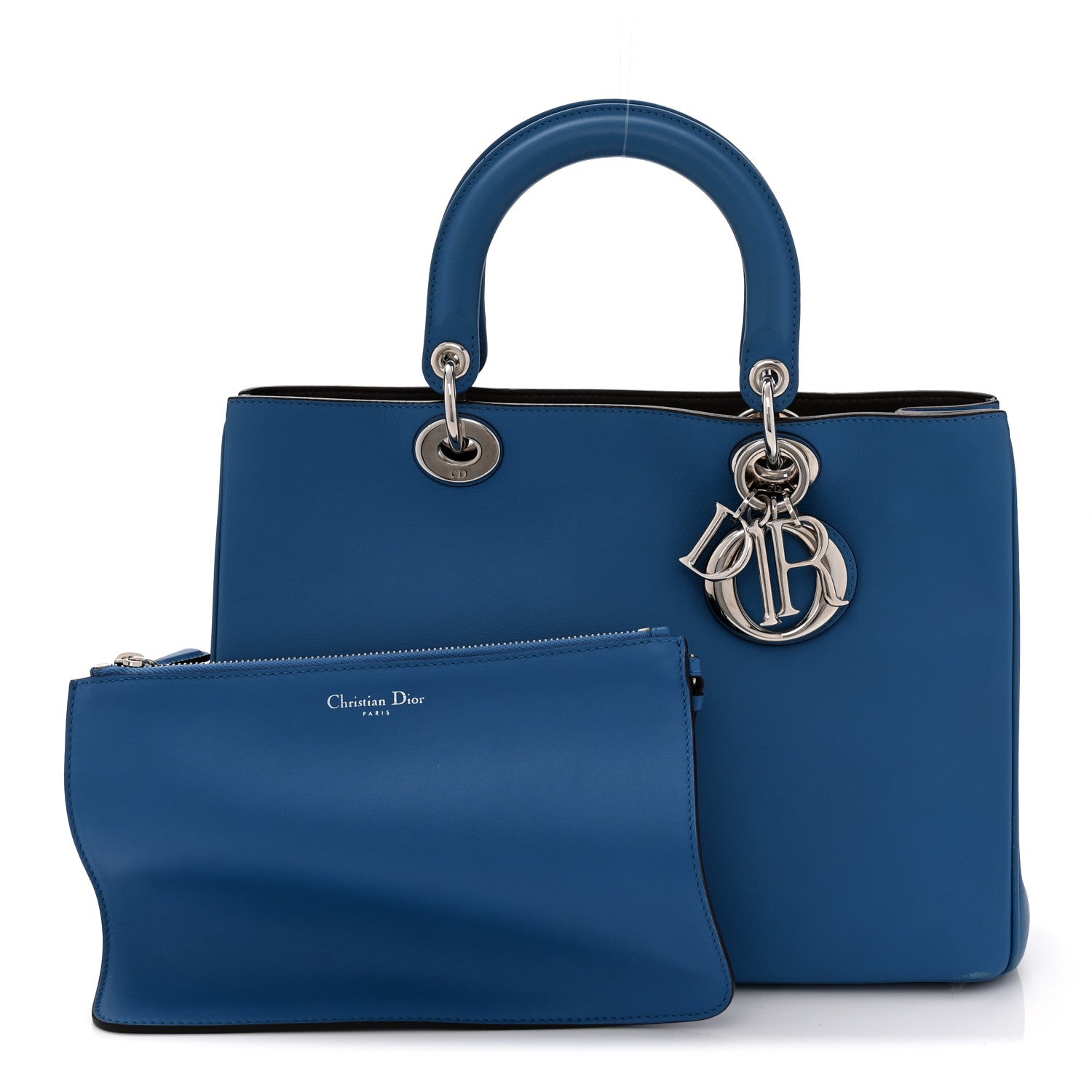 Dior ボディバッグ CDダイヤモンド　ネイビーブルー　美品　レア Christian Dior Smooth Calfskin Medium Diorissimo Tote Blue 1774317