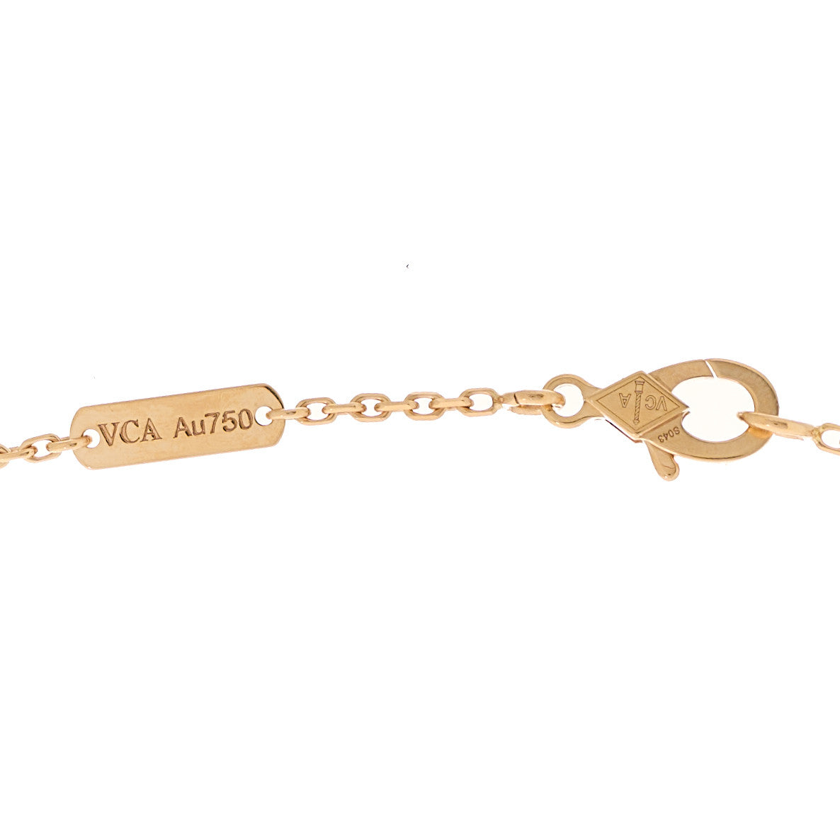 Van Cleef & Arpels 18K Rose Gold Diamond Rhodonite Vintage Alhambra Pendant Necklace 5 of 5