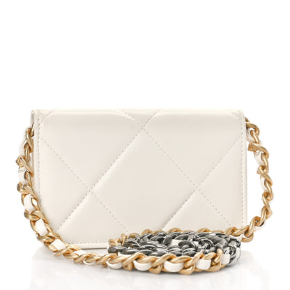 Chanel Lambskin Quilted Chanel 19 Clutch With Chain White 3 of 10