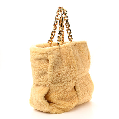 Bottega Veneta Shearling Intrecciato The Chain Tote Curry 3 of 10