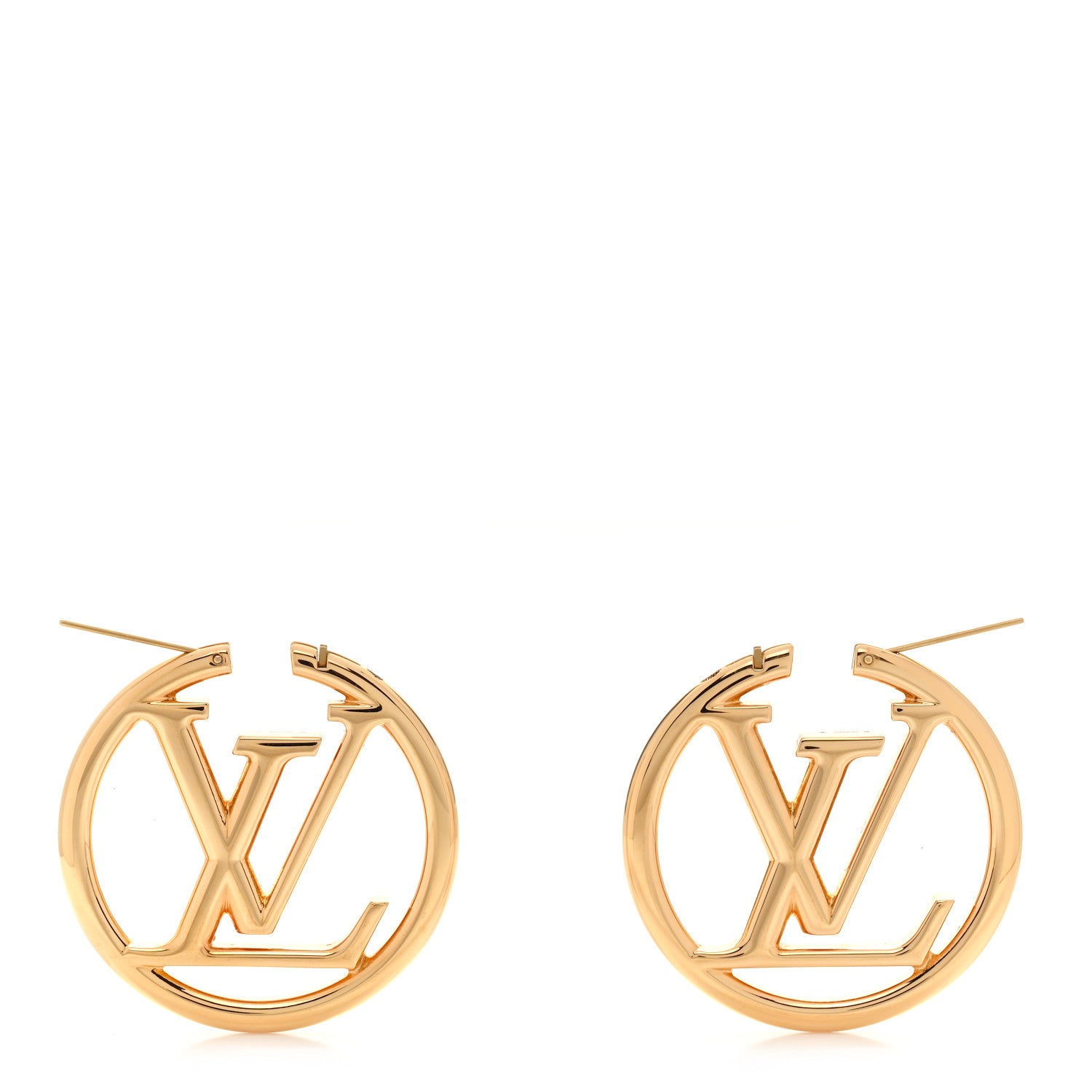 Louis Vuitton Metal Louise Hoop Earrings Gold 3 of 5