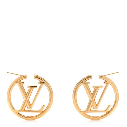 Louis Vuitton Metal Louise Hoop Earrings Gold 3 of 5