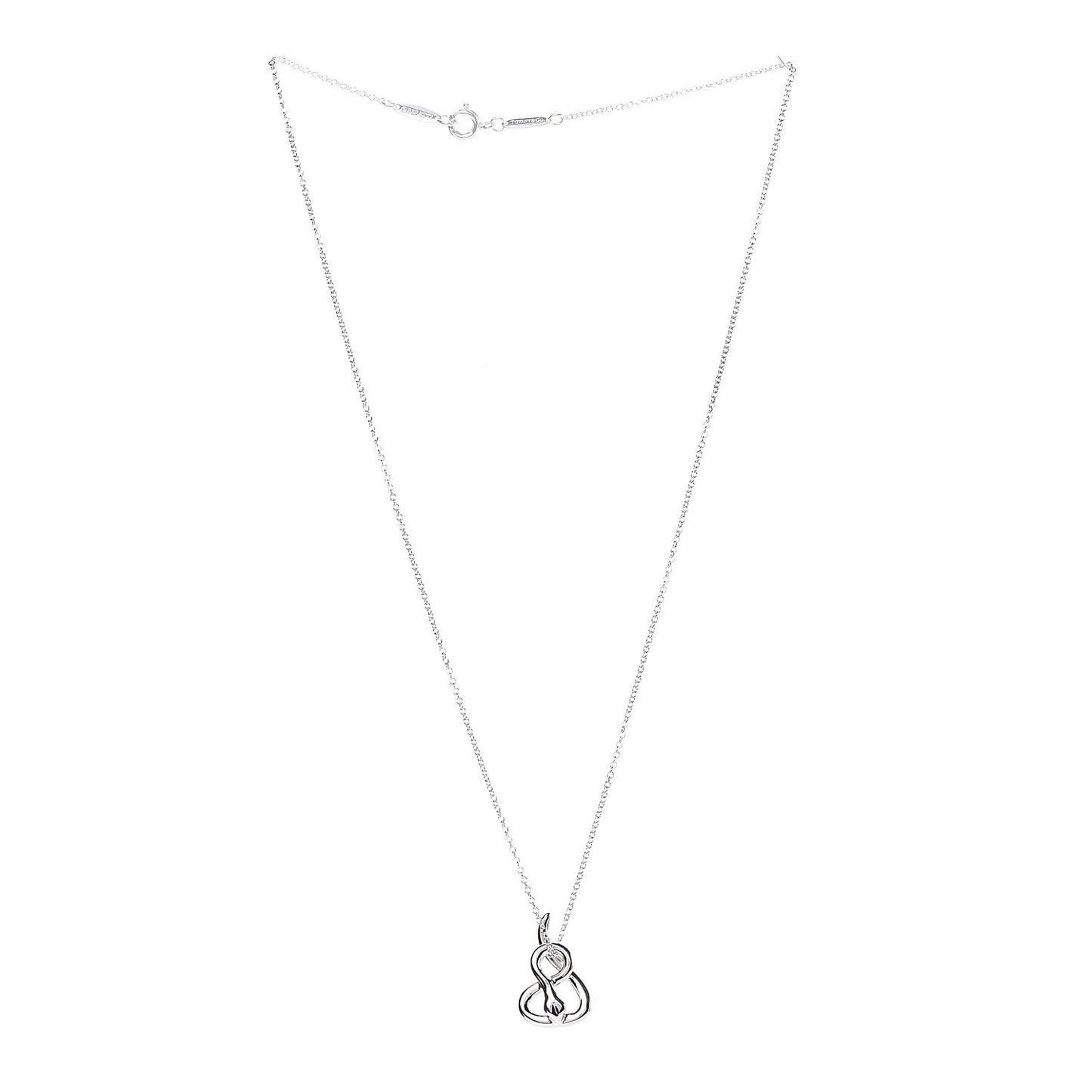Sterling Silver Elsa Peretti Snake Pendant Necklace
