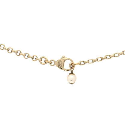 Chanel Pearl Crystal CC Pendant Necklace Gold 4 of 5
