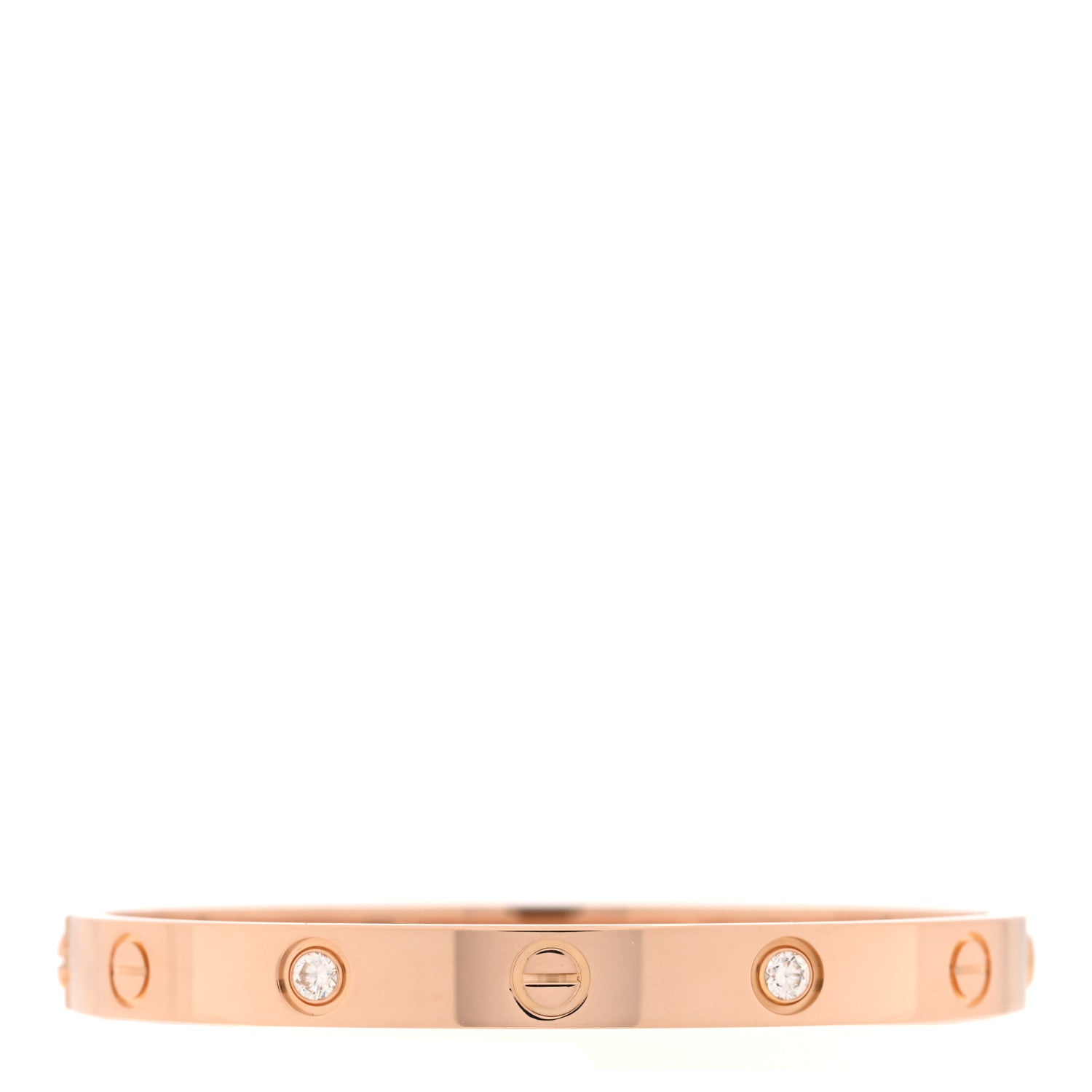 Cartier 18K Pink Gold 4 Diamond LOVE Bracelet 16 1 of 9