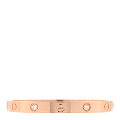 Cartier 18K Pink Gold 4 Diamond LOVE Bracelet 16 1 of 9