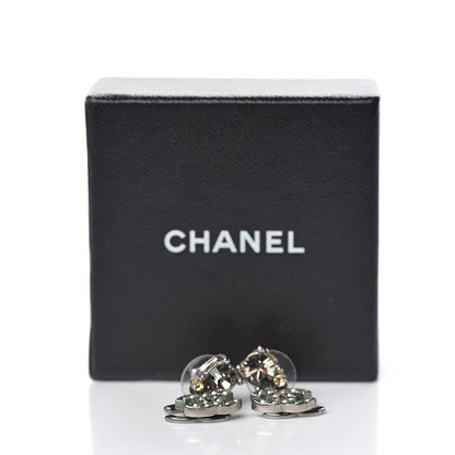 Chanel Crystal CC Drop Earrings Light Grey 7 of 7
