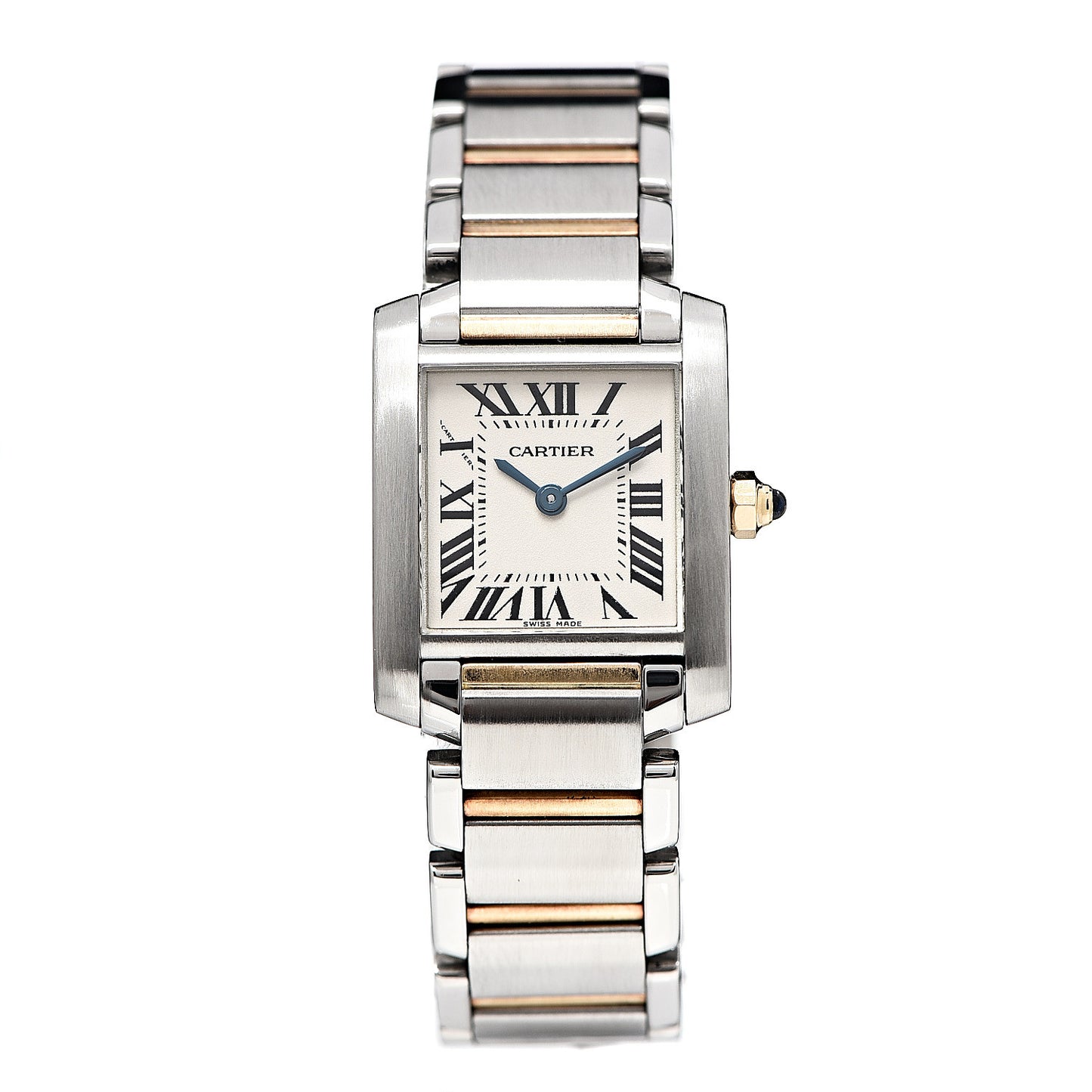 Stainless Steel 18K Yellow Gold 20mm Tank Francaise Quartz Watch