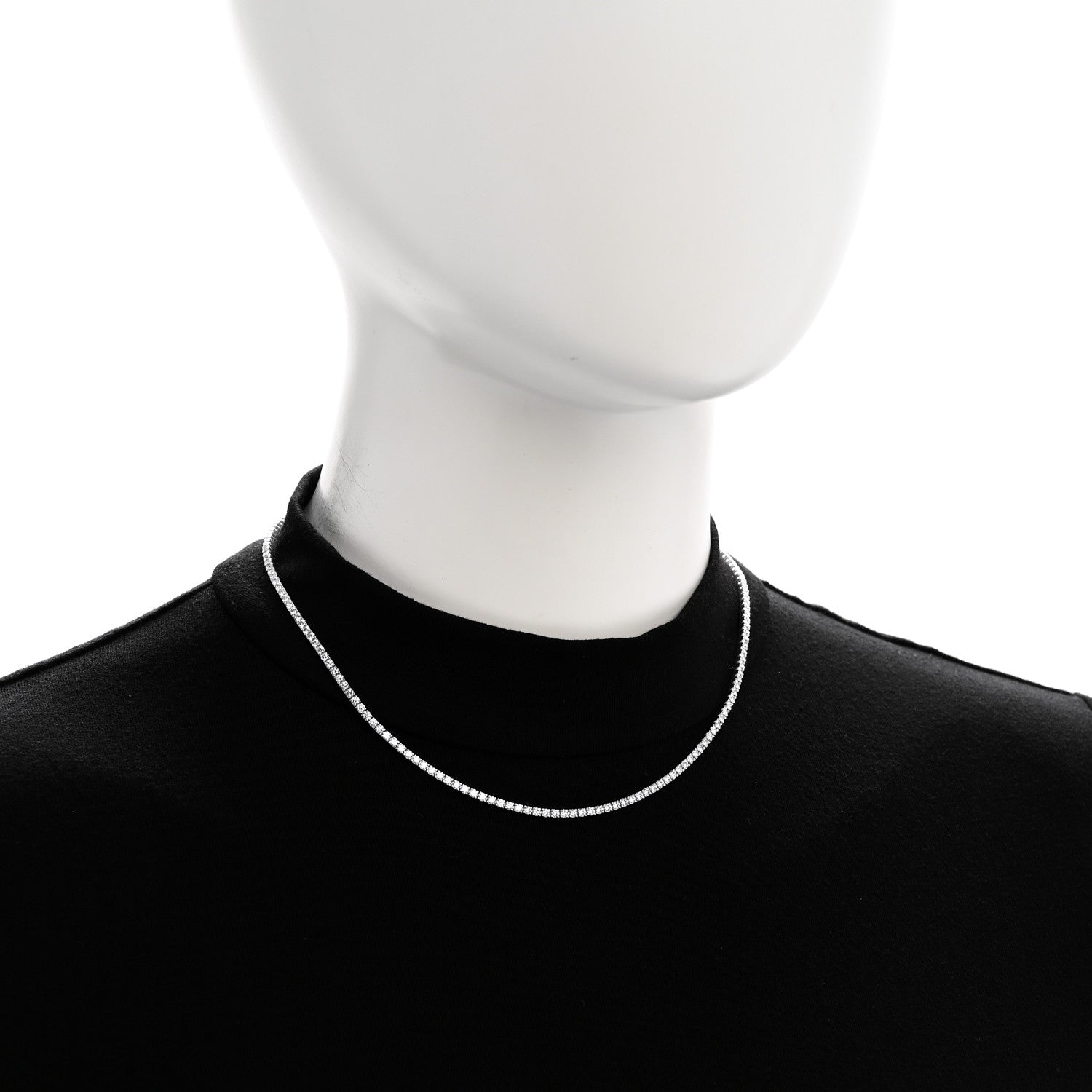 Hermes 18K White Gold Diamond Finesse Link Necklace 2 of 4