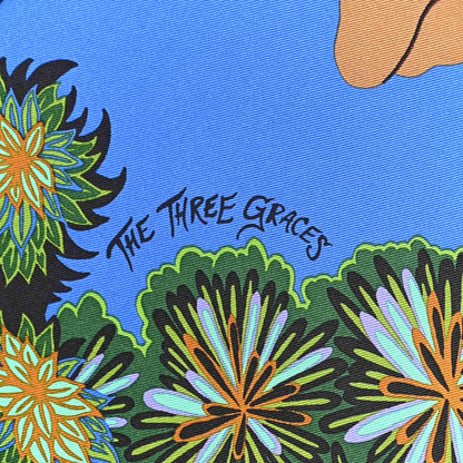 Hermes Silk The Three Graces Scarf 90 Bleu Vif Marron Vert 5 of 6