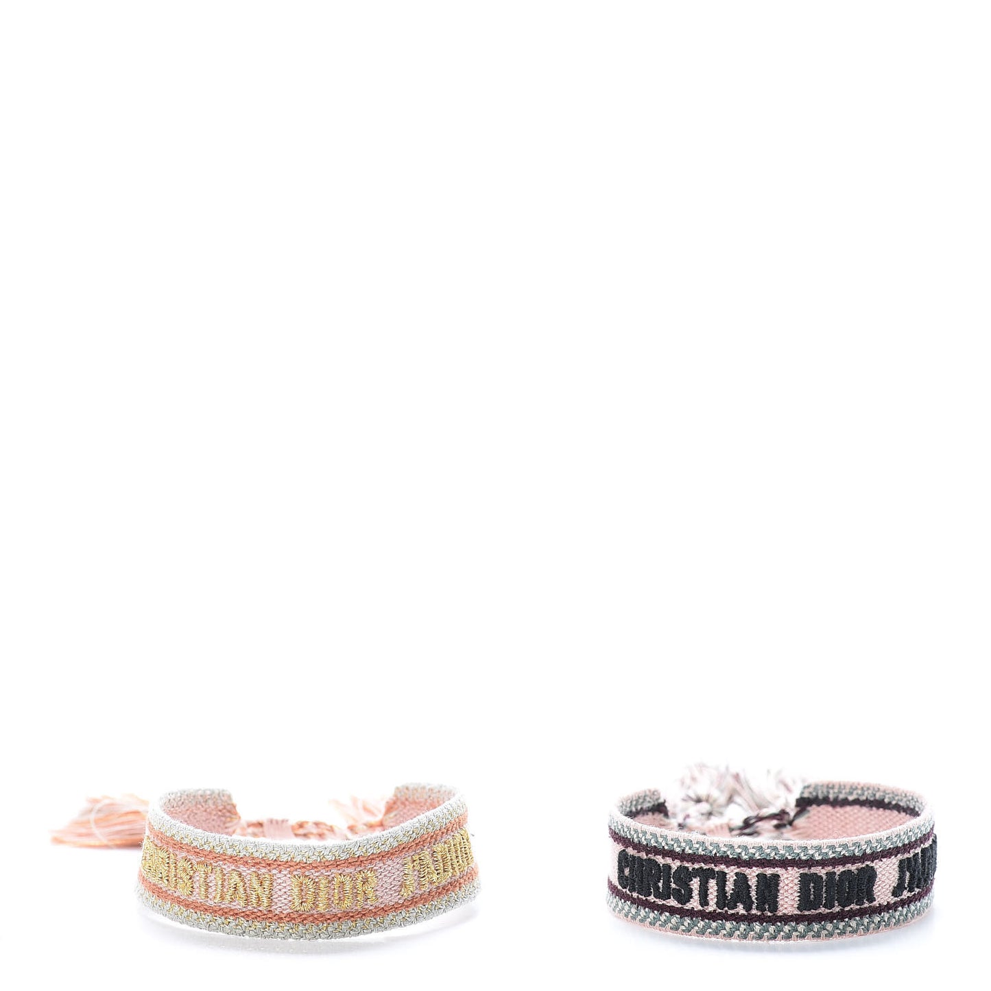 Woven Cotton J'Adior Friendship Bracelet Set Gold Pink