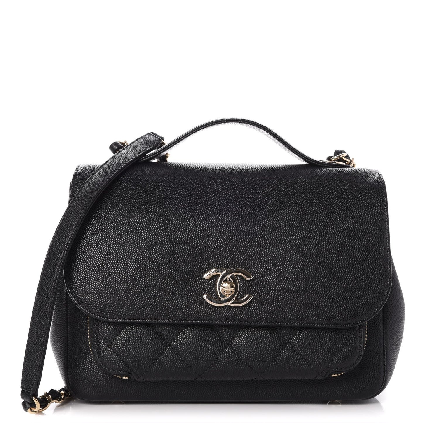 Caviar Quilted Small Business Affinity Flap Black