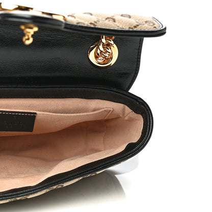 Gucci Monogram Matelasse Diagonal Mini GG Marmont Shoulder Bag Beige Black 5 of 15