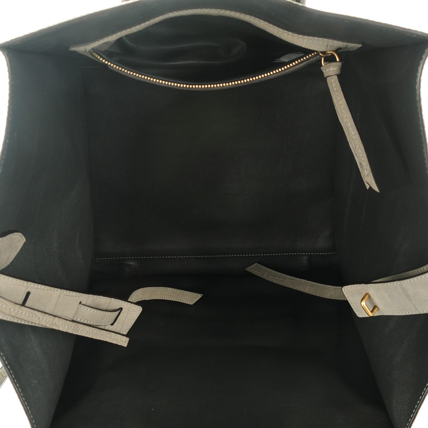 Celine Crocodile Embossed Nubuck Medium Phantom Luggage Grey 5 of 9