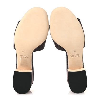 Gucci GG Monogram Horsebit Slide Sandals 36 Dark Brown 7 of 11