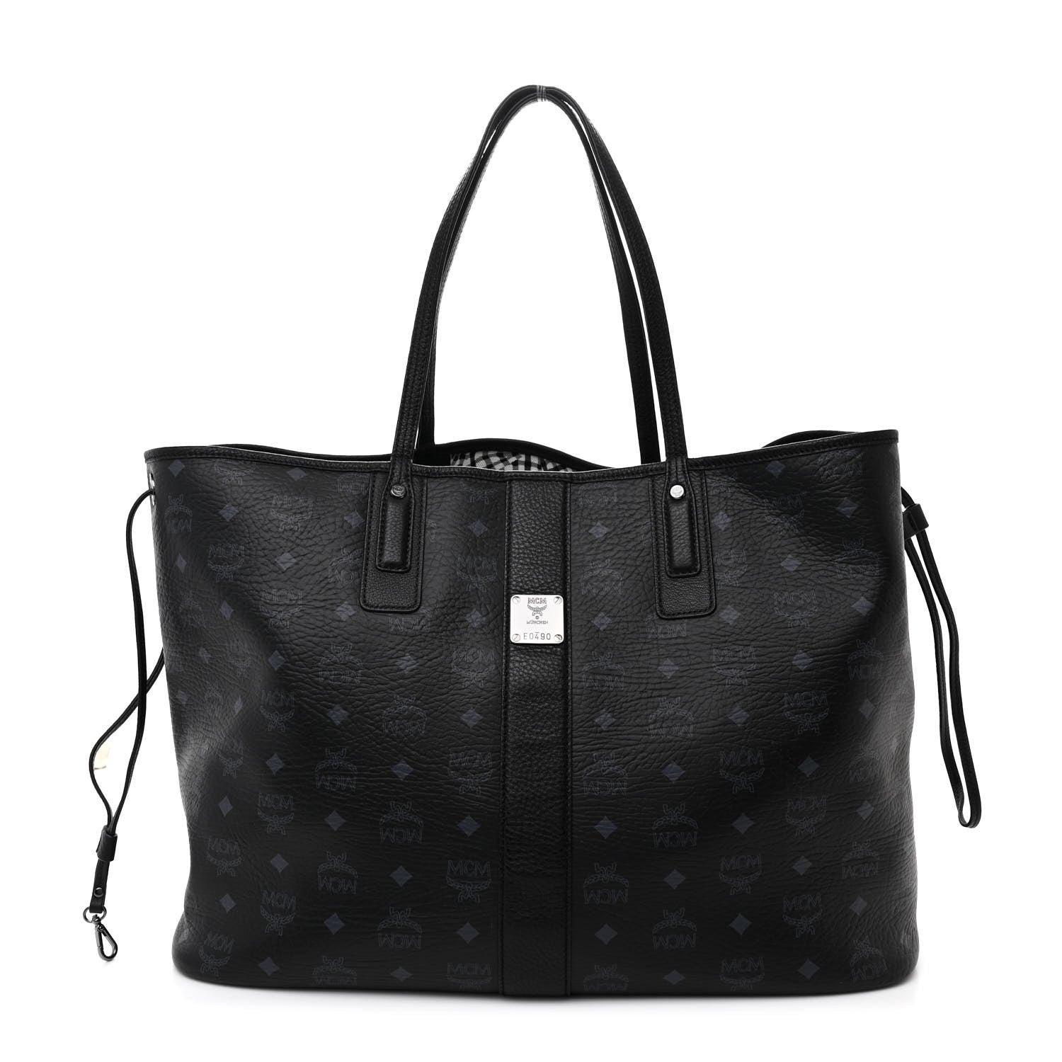 MCM Visetos Large Liz Reversible Shopper Tote Black 1 of 12