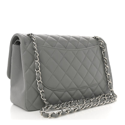 Chanel Caviar Quilted Jumbo Double Flap Grey 3 of 12