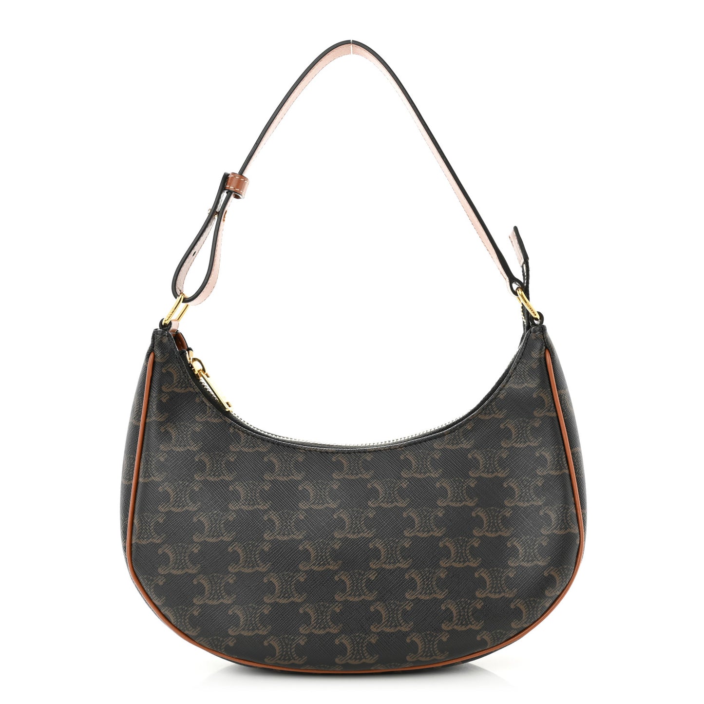 Triomphe Canvas Calfskin Ava Shoulder Bag Tan