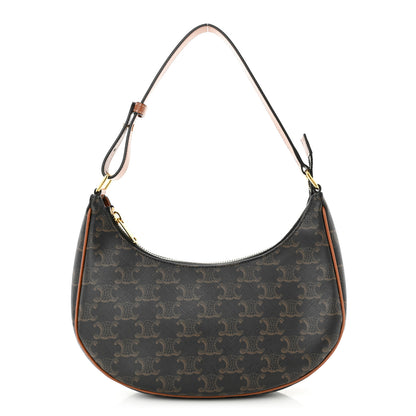 Celine Triomphe Canvas Calfskin Ava Shoulder Bag Tan 1 of 12