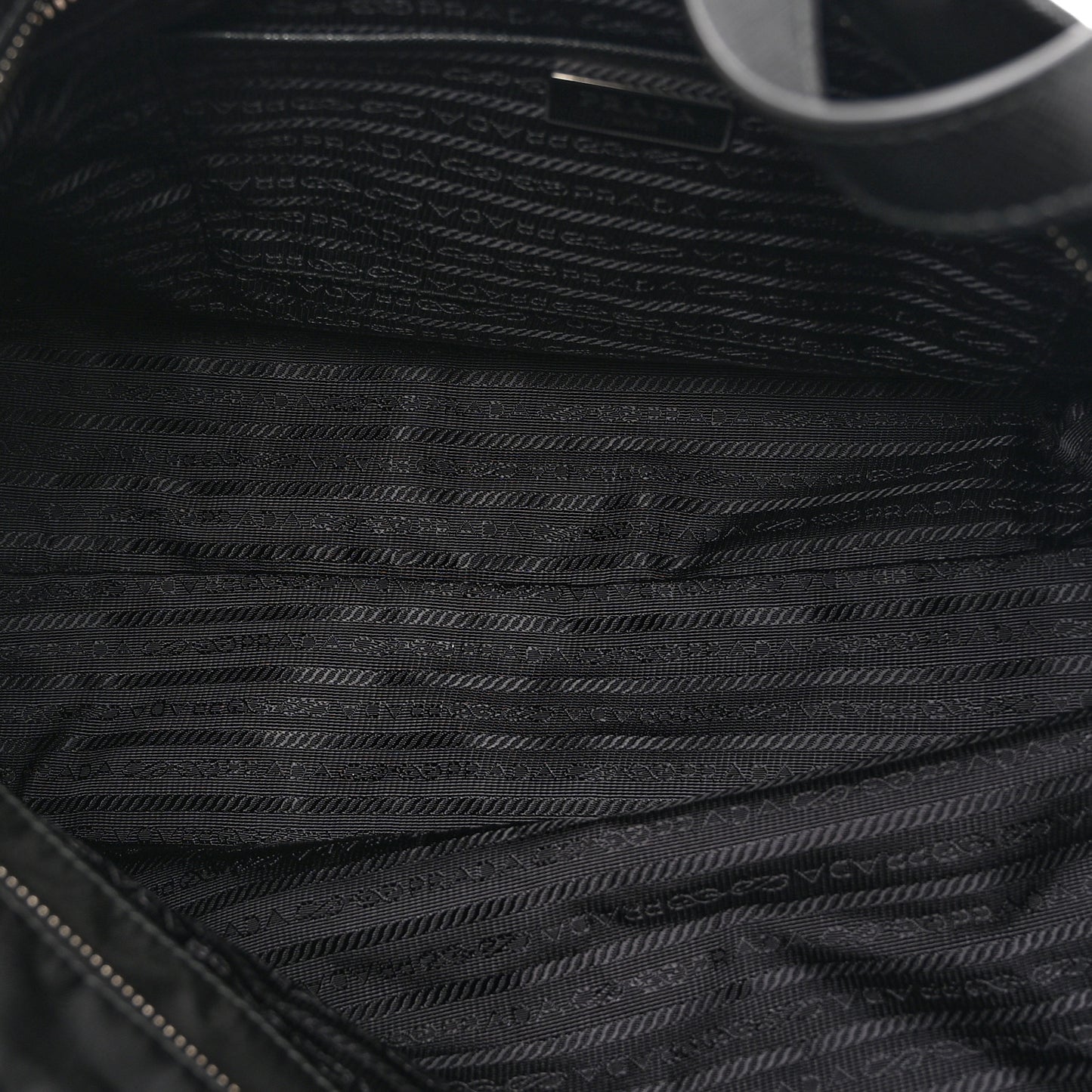 Tessuto Nylon Saffiano Shopping Tote Black