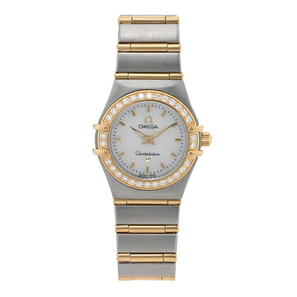 Omega Stainless Steel 18K Yellow Gold Diamond Bezel Mother of Pearl 22mm Constellation Quartz Watch 1267.70.00 1 of 4