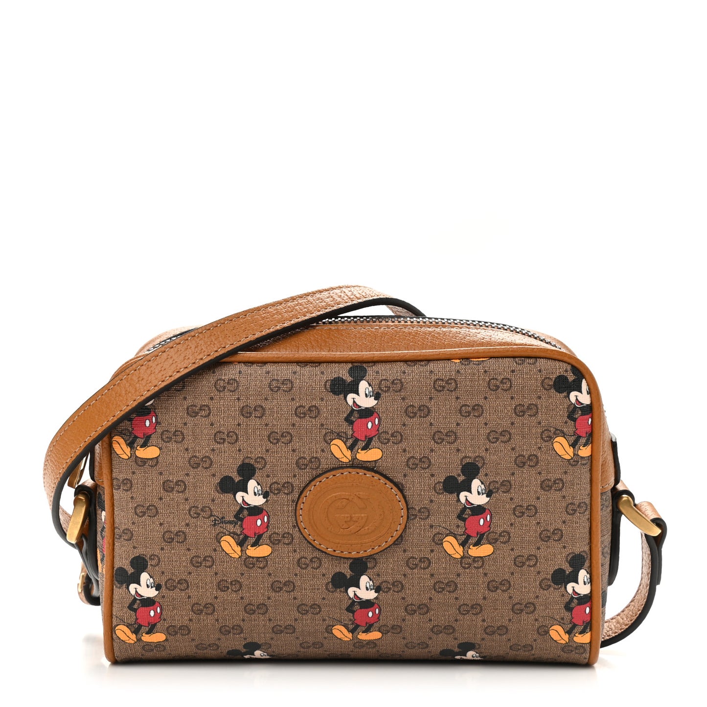 X DISNEY Mini Vintage GG Supreme Monogram Mickey Mouse Shoulder Bag Beige Vintage Sun Oil