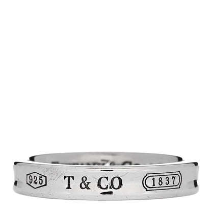 Tiffany Sterling Silver Narrow 1837 Band Ring 58 8.5 1 of 4