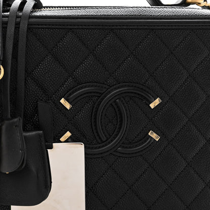 Chanel Caviar Quilted Large CC Filigree Vanity Case Black 7 of 9