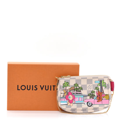 Louis Vuitton Damier Azur 2021 Christmas Animation Hollywood Mini Pochette Accessories Fuchsia 8 of 8