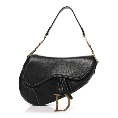 Christian Dior Grained Calfskin Saddle Bag Black 1 of 10