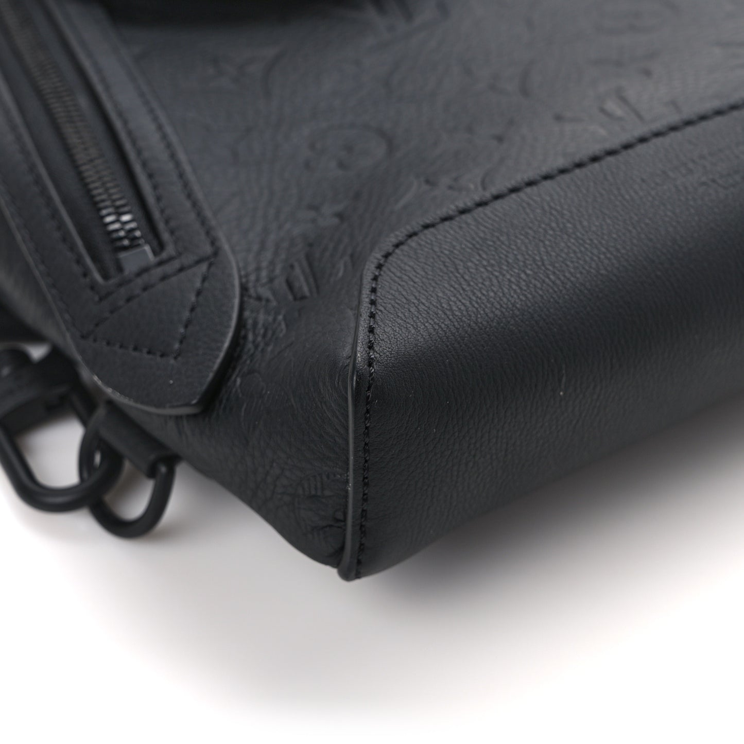 Calfskin Shadow Monogram Duo Slingbag Black