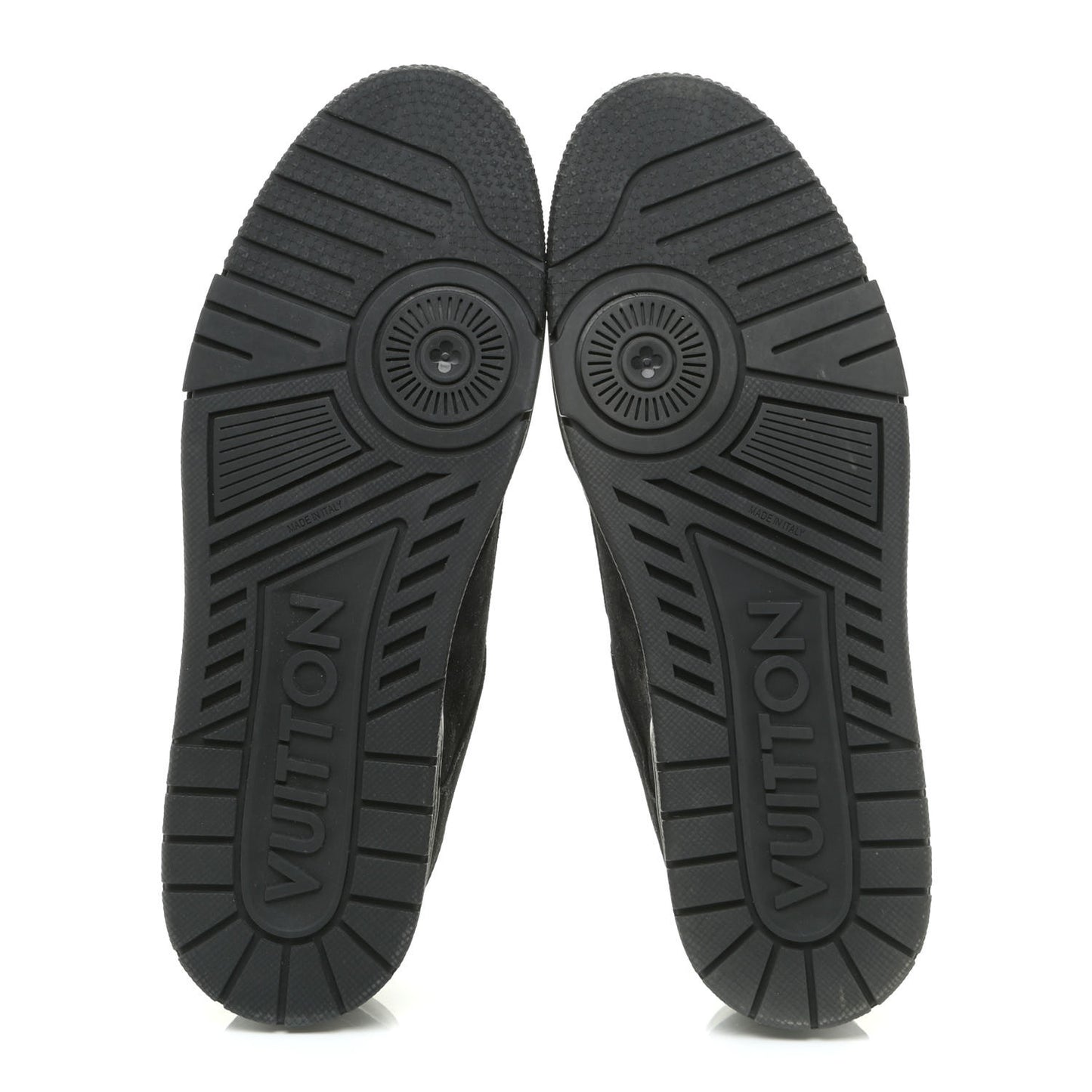 Suede Mens LV Trainer Sneakers 9 Black